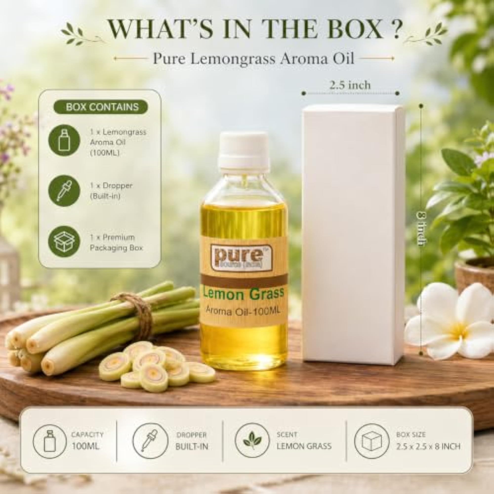 Essential Aroma Lemongrass Dropper Type Pet Bottle